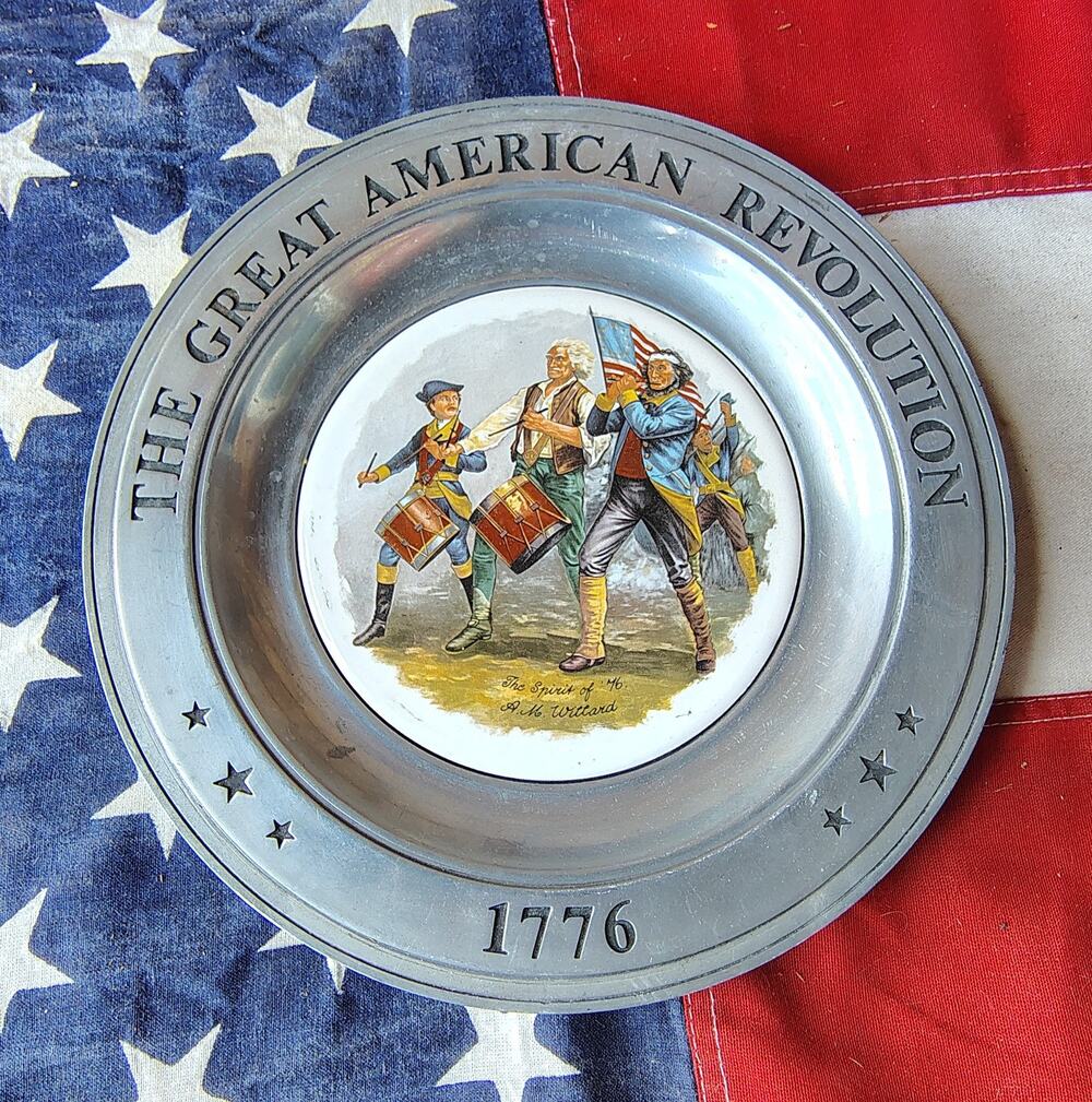 THE GREAT AMERICAN REVOLUTION 1776 "The Spirit of '76" 10.5" Pewter Plate 1976